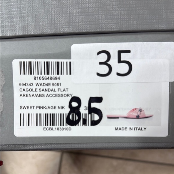 Balenciaga Pink Sandals with Gun Metal, Glossy Finish - Picture 6 of 6